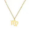 Europa y Estados Unidos transfronterizo superventas acero inoxidable doce constelaciones cadena de clavícula chapada en 18K temperamento femenino Joker collar fabricantes en nombre del envío