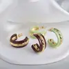 Brincos Europeus e Americanos Retrô de Nicho com Pingente de Óleo em Formato de C Leve Luxo Sensação de Alto Padrão Personalidade Exagerada Brincos Elegantes Brincos para Mulheres