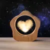 Lámpara de Noche de Cristal Luminoso Grabada con Láser Personalizable, Adorno de Decoración de Escritorio, Regalo de Cumpleaños Atmosférico para Niñas