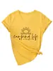 La Vida de Campamento Es el Sitio Independiente de Amazon Ebay Camiseta Casual y Cómoda Femenina de Cuello en V de Manga Corta