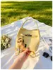 Elegante y con estilo bolso tipo cubo con estampado de lichi, bolso versátil para madre e hija para ir al trabajo, nuevo bolso de hombro y cruzado súper popular