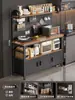 Estante de Almacenamiento para Cocina Multifuncional de Piso para el Hogar Contra la Pared Encimera Estante de Almacenamiento para Horno de Microondas Ollas y Sartenes Aparador Gabinete