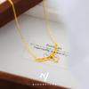Diseño de Lujo Ligero Sentido Método Antiguo Oro de Arena Encaje Sonrisa Estrella Beso Collar Estilo Palacio Oro Escape Cadena Clavícula Princesa