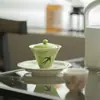 Conociendo las Montañas y las Montañas Conociendo las Montañas, Regresan los Pájaros Verdes, Regresan los Viejos Amigos, Regresan las Nubes, el Gaiwan, Gaiwan de Cerámica Pintado a Mano con Golondrinas, Juego de Té Kung Fu, Taza de Té