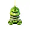 Nuevo colgante creativo de dibujos animados navideños transfronterizos del Grinch, adorno colgante acrílico para decoración de árbol de Navidad