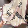 Novo Estilo Listrado Estilo Estrangeiro Versátil Lenço Quadrado 90cm Lenço de Seda Lenço de Mão Imitação de Lã de Ovelha Lenço Decorativo Gravata de Lenço para Mulheres