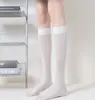 Calcetines largos de verano para mujer, ultraligeros, semitransparentes tipo JK para pantorrilla, calcetines de compresión adelgazantes de longitud media hasta la rodilla para verano