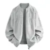 Chamarra de punto doble de moda para hombre 2026, cuello alto moderno nuevo, suéter casual con cremallera para hombre de otoño e invierno