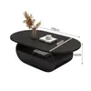 Mesa de centro de madeira maciça estilo vintage, estilo retrô, luxo simples e leve, adequada para salas de estar pequenas, novo modelo com toque de alta qualidade