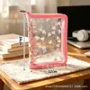 Cuaderno Láser con Corazón A5A6A7 Japonés y Coreano Álbum de Almacenamiento de Tarjetas de Foto de Ídolos Reemplazables PVC Bolsa con Cremallera Cuaderno de Hojas Sueltas