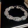 Collar geométrico de diamantes completos Europa y Estados Unidos lujo ligero moda nicho alto sentido cadena para el cuello personalidad diseño exagerado collar al por mayor