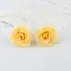 Flor artificial de rosa pequeña estilo europeo rosa flor de rosa cabeza de flor muñeca flor vestido de novia DIY corona accesorios flor de boda esparcir