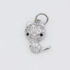 Colgante de animal pequeño con incrustaciones de oro de 18 quilates, ideal para pulsera, collar, pendientes, gato, delfín, conejo, araña y accesorios.