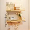 Estante de almacenamiento de pared sin taladro para habitaciones de residencia estudiantil, esenciales para residencia estudiantil, cesta colgante de pared para camas de estudiantes universitarios, estante de almacenamiento de pared para mesita de noche