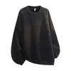 Sudadera Cruzada para Hombre de Primavera y Otoño Marca de Moda Gama Alta Cuello Redondo Holgada Casual Capa Base Sudadera para Hombre Talla Grande