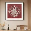 Pintura Decorativa de Buena Fortuna y Prosperidad para Sala de Estar y Pasillo, Arte de Pared Atractor de Riqueza Estilo Song Zen Homestay Sala de Té Hecho a Medida