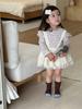 Roupas de Outono para Bebê 2025 Novo Conjunto Infantil Estilo Coreano Camisa de Boneca e Saia com Suspensório Conjunto de Duas Peças para Meninas