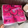 Pañuelo Estampado de Seda Artificial de Carreras de Caballos Vintage, Chal de Alta Gama, Pañuelo para el Cuello de Protección Solar, Pañuelo Cuadrado Pequeño, Pañuelo para la Cabeza, Bufanda para Mujer