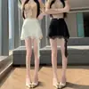 Saia Curta Assimétrica Slimming de Cintura Alta com Renda Delicada, Estilo Doce e Feminino, Nova para o Verão de 2026 para Mulheres