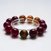 Pulsera Delicada de Fresa y Cristal Natural Ojo de Tigre Amarillo para Mujer, Versátil y Realza la Piel, Pulsera de Ágata Rojo Sangre al por Mayor
