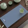 Porta-copos Estilo Chinês Absorvente Lama de Diatomáceas Tapete de Mesa Tapete de Chá Absorção de Água Secagem Rápida Dedicado para Copo Bule Bancada de Cozinha Tapete de Drenagem