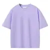 Camiseta de Manga Corta 100% Algodón 280g Colección 2025 Hombro Caído Corte Holgado Unisex Cuello Redondo Manga Media Hilo Doble 32s Transfronteriza Tallas Grandes