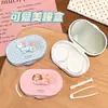 Estuche lindo y simple para lentes de contacto de cachorro con lunares, estuche de lentes de contacto moderno, estuche compañero, estuche de cuidado para lentes duales, compacto y portátil