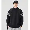 Suéter de tricô com duas listras, cardigã de casal masculino e feminino, design listrado, estilo old-money, outono/inverno, atacado de uma fábrica transfronteiriça