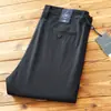 Pantalones Casuales Rectos Holgados Transpirables Cómodos de Lana Tencel de Alta Calidad para Hombre