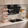Estantes de almacenamiento a ambos lados de la campana extractora, estante de cocina multifuncional, estante multifuncional de pared para ollas y especias