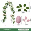 Huevo de Pascua de Ratán de Amazon Decoración de Pascua Corona de Hierba Acuática Artificial Planta Verde Enredadera Vid de Eucalipto Artificial