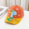 Nueva gorra de béisbol de malla de plástico a presión con dinosaurio pequeño tridimensional para niños, gorra de sol de verano, gorra urbana linda, versión coreana