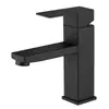 Grifo Negro para Lavabo de Baño sobre Encimera, Agua Fría y Caliente, Monomando, Uso Doméstico