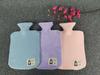 Funda para Bolsa de Agua Caliente de PVC Cubierta de Goma Silicona Felpa Funda para Bolsa de Agua Caliente Rellena de Agua Calentador de Manos Engrosado Gran Capacidad