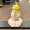 Gira-Gira de Cerâmica Perolada Eletrodepositada em Forma de Cuia, Ornamento Rotativo para Alívio de Estresse de Fortuna e Prosperidade, Decoração para Carro e Mesa de Chá para Alívio de Estresse
