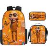 2025 Transfronterizo Nuevo Palo de Madera Tungtungtung Hombre Shan Hai Jing Mochila de Dibujos Animados Mochila Bolso de Hombro Estuche