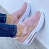 Sapatos casuais de tamanho grande transfronteiriços de camada única para mulheres primavera e verão novos sapatos baixos voadores tecidos respiráveis com velcro sapatos de malha casuais estação independente
