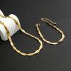 Conjunto de collar y pulsera con cadena de hueso de serpiente tejido para hombre, estilo europeo y americano, de lujo, ligero y combinable.
