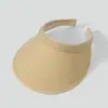 Sombrero de Paja Transfronterizo con Parte Superior Abierta, Sombrero Parasol, Sombrero de Verano para Mujer, Cubre Rostro, Versátil, Sombrero de Playa de Ala Ancha, Sombrero de Protección Solar para Exteriores
