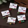 Pendientes Navideños y Juego de Pendientes Europeos y Americanos Más Vendidos Transfronterizos Pendientes de Cuentas de Lámpara Coloridas Papá Noel Árbol de Navidad Regalos