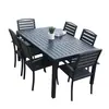 Mesas y Sillas de Plástico y Madera para Exteriores, Mesa de Comedor de Madera Anticorrosión para Patio, Juego de Mesa y Sillas para Balcón al Aire Libre de Jardín, Cafetería