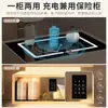 Mesita de Noche Inteligente, Diseño Flotante, Nuevo Modelo 2026, Dormitorio, Madera Maciza Completa, Lujo Ligero, Sensación de Alta Gama, Moderno Sencillo, Luz con Sensor de Moda
