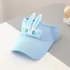 Sombrero protector solar para niños, de verano, para mujer, con parte superior vacía y protección UV, transpirable, con dibujos animados