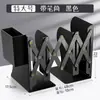 Soporte de Libro Retráctil Soporte de Libro de Escritorio Estante de Almacenamiento de Libros con Portalápices Pinza para Libros Metal Engrosado Plegable