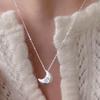 Colar de Lua com Zircônia Estilo Coreano, Simples e Elegante, Design de Nicho da Moda para Influenciadores do Instagram, Corrente de Clavícula Fashion e Versátil
