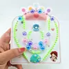 Joyería de collar de perlas de colores para niños, conjunto de pulsera de cuentas para niñas, diadema de dibujos animados, pendientes, accesorios para niñas princesas