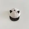 Gorro de Bebé Qiunan Otoño/Invierno Nuevo Estilo Ins Casual Versátil Orejas de Gato Estampado de Leopardo Gorra de Béisbol para Niños y Niñas