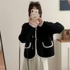 Exportación toma real abrigo de tweed de doble cara japonés y coreano para mujer corto otoño e invierno nuevo estilo chino estilo coreano abrigo de cuello redondo pequeño