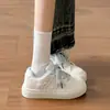 Zapatos blancos de estilo coreano súper bonitos, cómodos, no cansan los pies, para mujer, nuevos de otoño 2026, zapatos casuales, suela gruesa, zapatos de plataforma, modernos