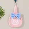 Toalla pequeña para colgar para limpiar las manos, toalla linda de dibujos animados para la cocina, pañuelo absorbente engrosado de vellón coral, toalla tipo paleta para limpiar